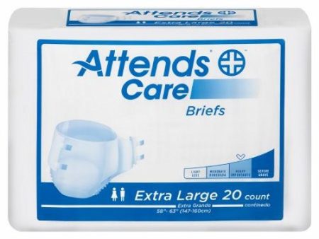 Unisex Adult Incontinence Brief X-Large, Case of 60 By Attends Cheap