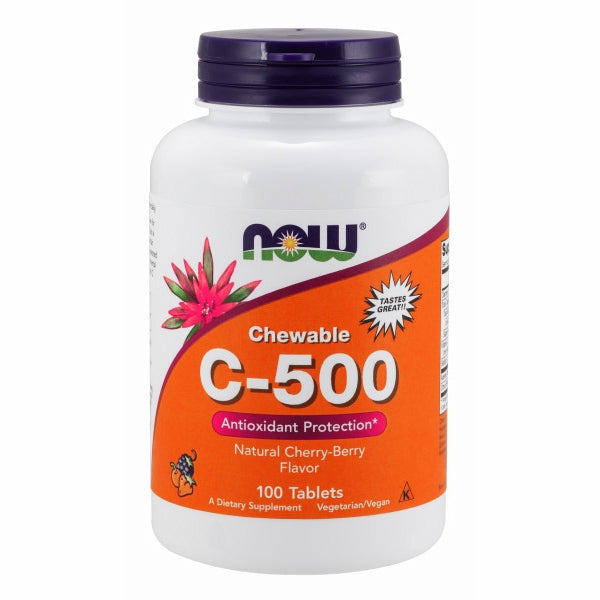 Vitamin C-500 Cherry Chewable 100 Tabs By Now Foods Sale