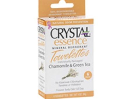 100% Biodegradable Deodorant Towelettes - Chamomile & Green Tea 6 ct on Sale