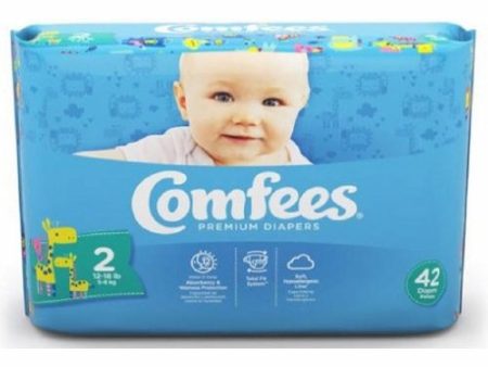 Unisex Baby Diaper Comfees  Tab Closure Size 2 Disposable Moderate Absorbency Case of 168 By Attends For Sale