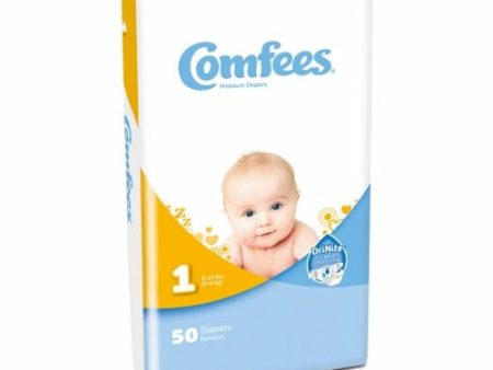 Unisex Baby Diaper Comfees  Tab Closure Size 1 Disposable Moderate Absorbency Case of 200 By Attends Discount