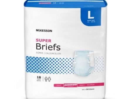 Incontinence Brief Large, Blue 18 Bags By McKesson on Sale