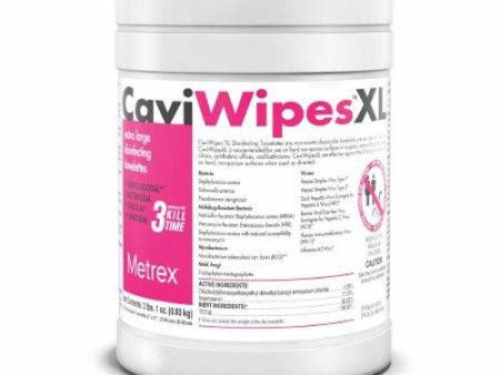 Surface Disinfectant CaviWipes Alcohol Based Wipe 66 Count NonSterile Canister Disposable Alcohol Sc Sale