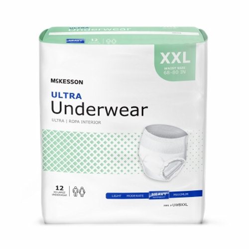 Unisex Adult Absorbent Underwear 2X-Large, White, Case of 48 By McKesson Hot on Sale