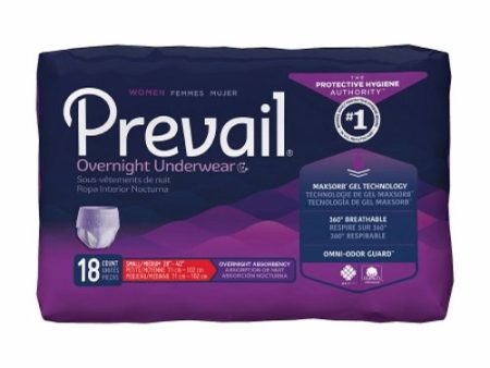 Female Adult Absorbent Underwear Prevail  Women s Overnight Pull On with Tear Away Seams Small   Med 18 Count By First Quality For Cheap