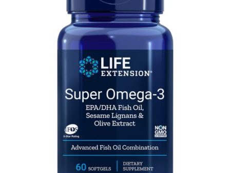 Super Omega-3 EPA DHA with Sesame Lignans & Olive Fruit Extract 60 Soft Gels By Life Extension Sale