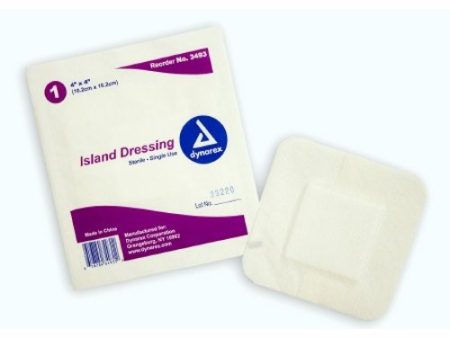 Adhesive Dressing Dynarex 4 X 4 Inch NonWoven   Cotton Square White Sterile 25 Count By Dynarex Fashion