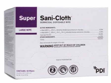 Surface Disinfectant Super Sani-Cloth  Germicidal Wipe 50 Count NonSterile Individual Packet Disposa Sale