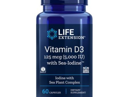 Vitamin D3 with Sea-Iodine 60 Caps By Life Extension Fashion