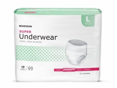 Unisex Adult Absorbent Underwear Large, Case of 72 By McKesson Online now