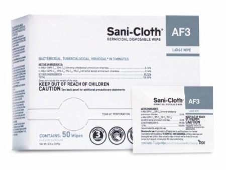 Surface Disinfectant Cleaner Sani-Cloth  AF3 Germicidal Wipe 50 Count NonSterile Individual Packet D Hot on Sale