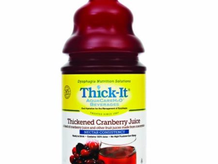 Thickened Beverage Thick-It  AquaCareH2O  64 oz. Container Bottle Cranberry Flavor Ready to Use Nect Cranberry Juice   Nectar Case of 4 By Thick-It Hot on Sale