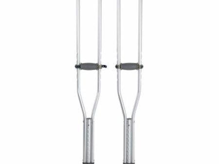 Underarm Crutches McKesson Aluminum Frame Adult 350 lbs. Weight Capacity Push Button Adjustment 1 Pair By McKesson on Sale