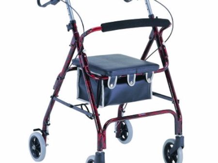 4 Wheel Rollator Merits Red Lightweight Aluminum Frame Red 1 Each By Merits Sale