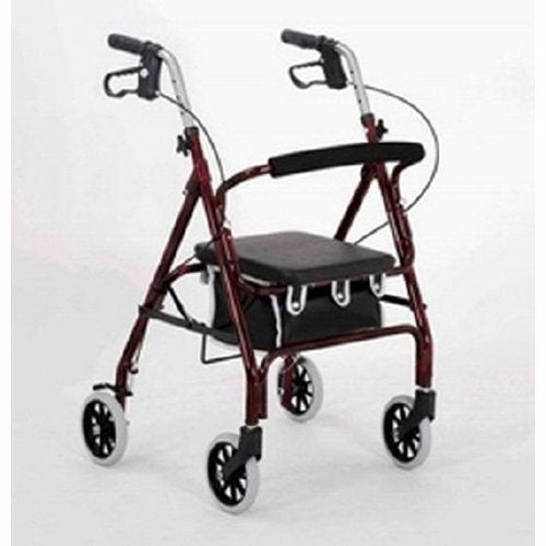 4 Wheel Rollator Merits Red Aluminum Frame 1 Each By Merits Discount