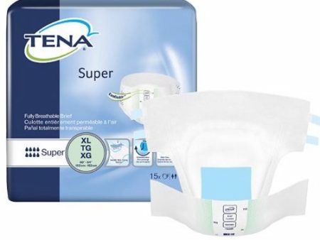 Unisex Adult Incontinence Brief TENA  Super Tab Closure X-Large Disposable Heavy Absorbency Green 15 Count By Essity Sale