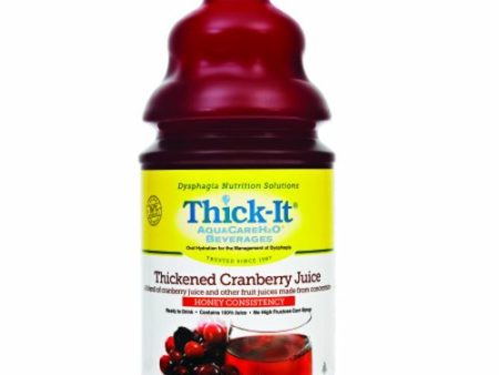 Thickened Beverage Thick-It  AquaCareH2O  64 oz. Container Bottle Cranberry Flavor Ready to Use Hone Cranberry Juice   Honey Case of 4 By Thick-It Online Sale