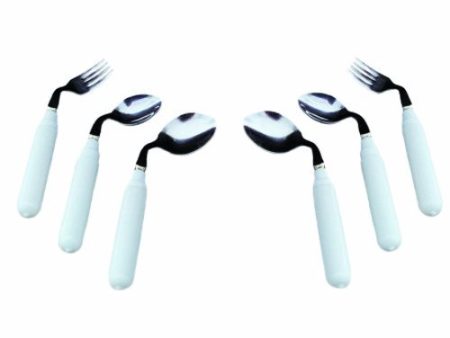 Teaspoon Comfort Grip Left Handed White 1 Each By Fabrication Enterprises For Sale